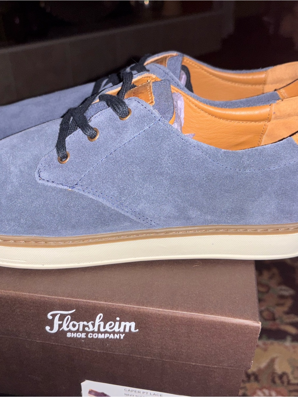 NEW!Florsheim Caper PT Navy Suede Lace-Up Casual Sneakers Sz 13 M